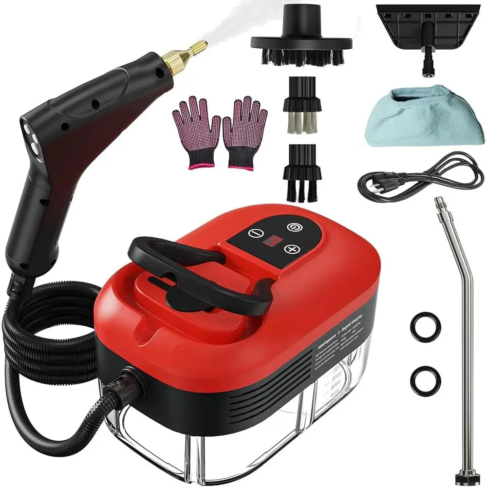 Портативный ручной пароочиститель, 2500 Вт, 1,2 л, бак, 6 уровней, регулируемый пара, 15 с, быстрый нагрев, инструмент для очистки под давлением