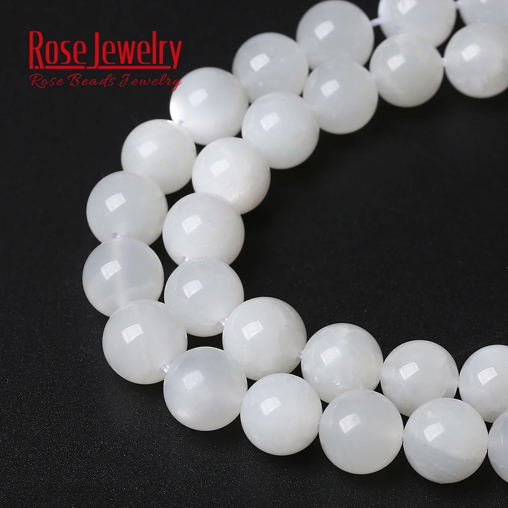 AAAAA Quality Natural White Moonstone Beads Round Loose Stone Beads 15\