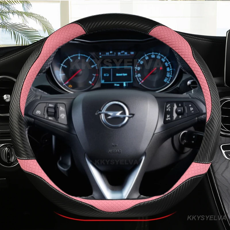 Car Steering Wheel Cover D Shape Leather For Opel Astra 2015-2021 Corsa Combo Mokka 2018-2021 Grandland X Insignia CT 2017-2022