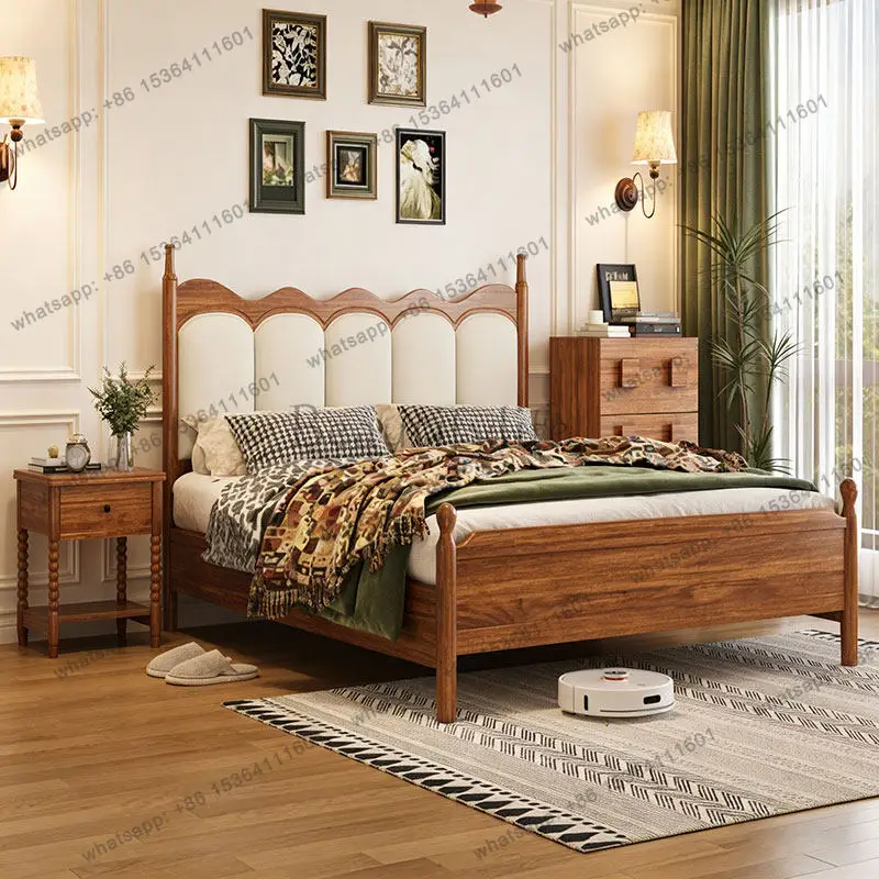 FG Wooden Bedroom Massage Bed Frame Double Modern Storage Floor Design Space Saving Bed Sleeping Simple Muebles Unique Furniture