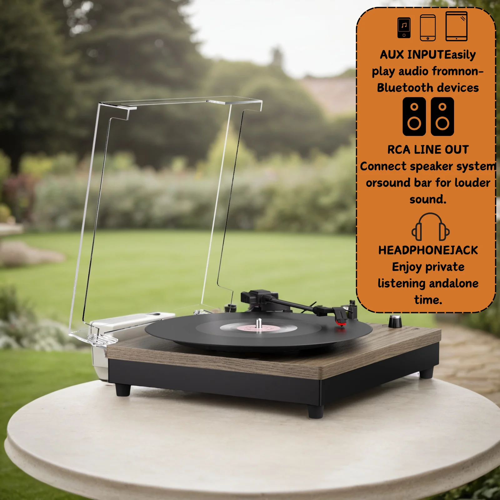 MAIO Record Player Audio de maleta portátil con altavoces integrados, Spinner de vinilo de 3 velocidades