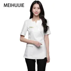 Beauty Salon Beautician Uniform Masseuse Clothing Nail Technician Top and Pants Suit Hotel Front Desk Reception Female Workwear