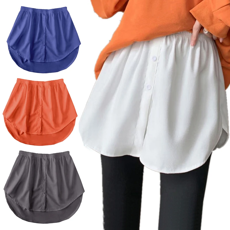 

Women Layering Shirt Blouse Extender Mini Skirts Fashion Adjustable Versatile Shirt Sweater Skirt Overlay Bottom Half Mini Skirt