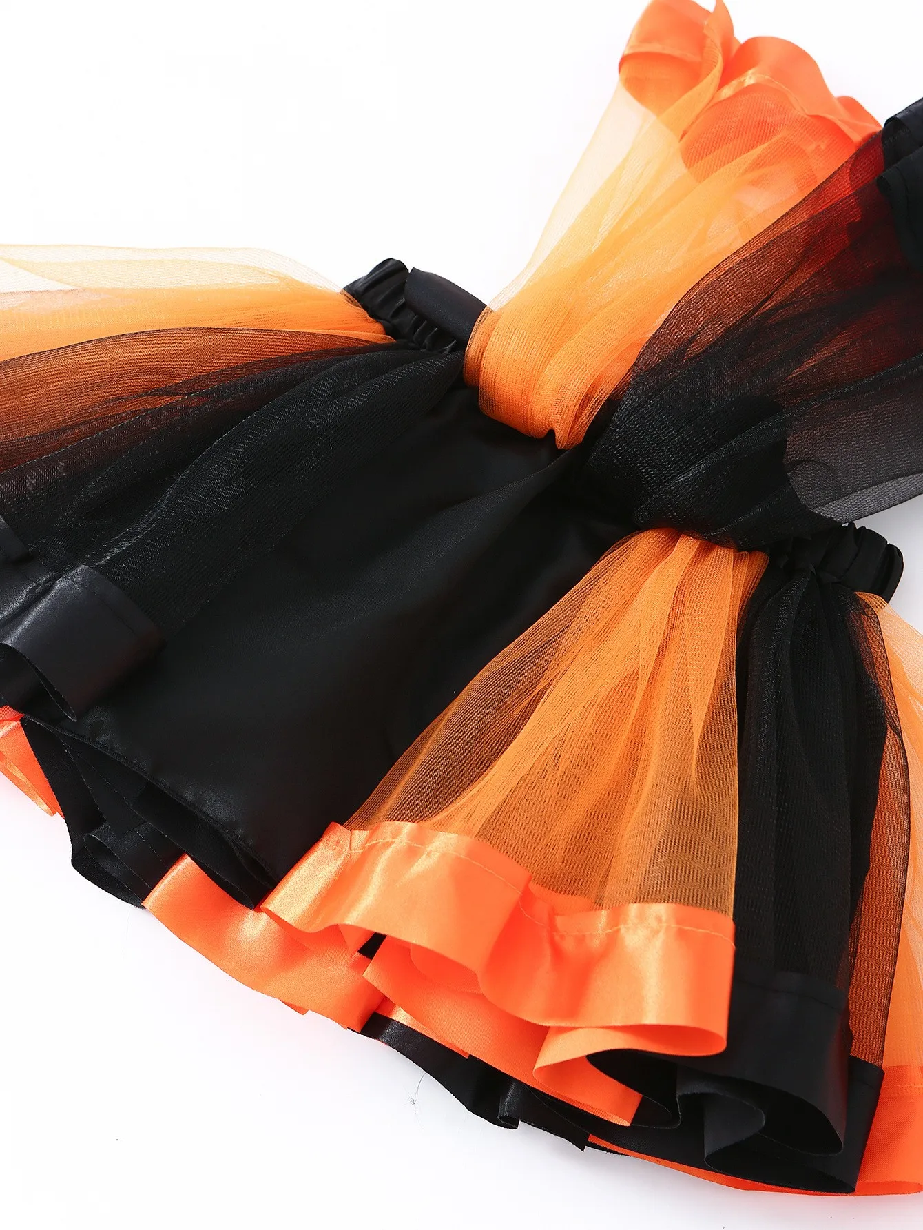 Niedlichstes Kürbis-Outfit für Kleinkinder, Mädchen, 2-teilig, kurzärmliges bedrucktes T-Shirt, orange-schwarzer Tutu-Rock-Set, Kinder-Halloween-Outfit – Detail 8