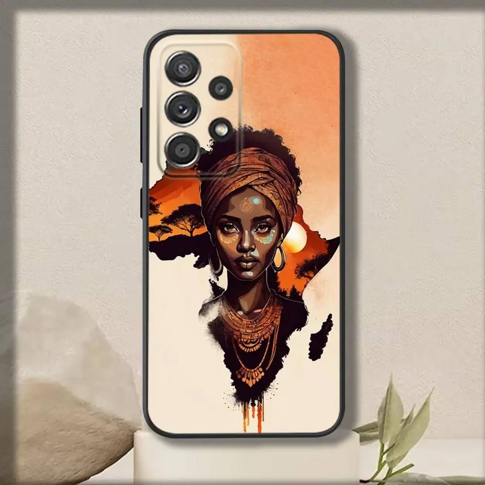 حافظة هاتف خريطة أفريقيا Geogra لهاتف سامسونج S 25,24,23,22,30,21,10,9,Ultra,Plus,Lite,FE,4,5G حافظة سوداء ناعمة