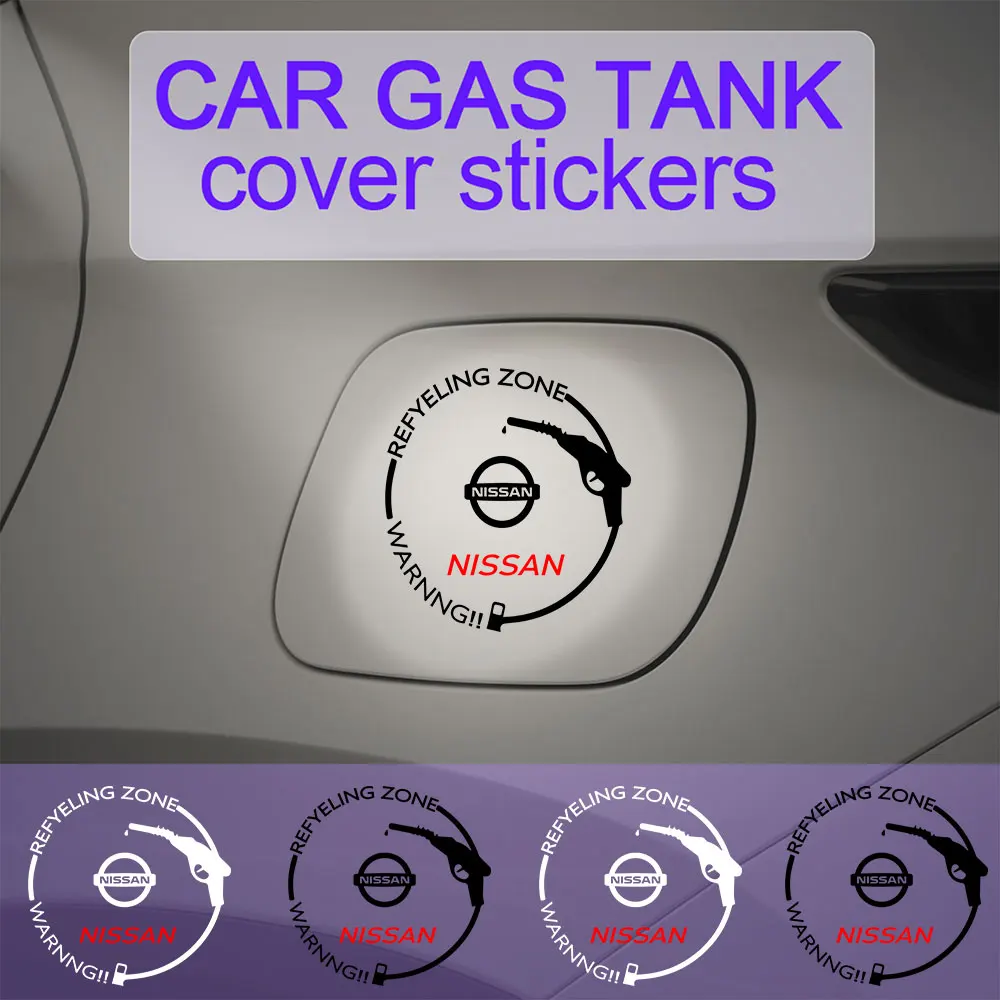 1Pcs Car Fuel Tank Cap Applique Waterproof Sticker Decal Auto Accessories For Nissan X-trail Qashqai Note Juke Patrol Micra Leaf