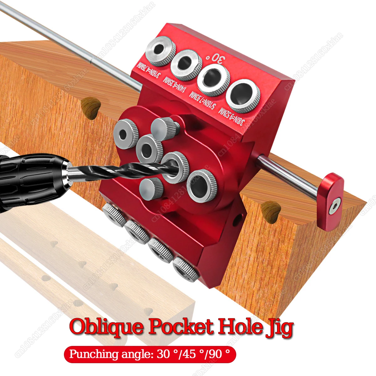 

V-Drill Guide 30°/45°/90° Drill Guide Jig with 4 Sizes Drill Holes for Flat Surface, Round Part, Corner Angled Straight Hole New