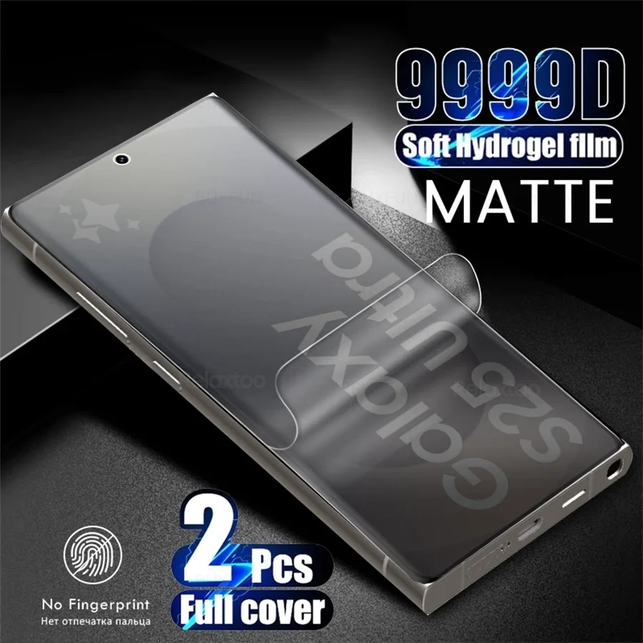 S25Ultra 2 шт. 9999D Мягкая матовая гидрогелевая пленка для защиты экрана для Samsung S25 S 25 Ultra Plus S25+ 5G без закаленного стекла