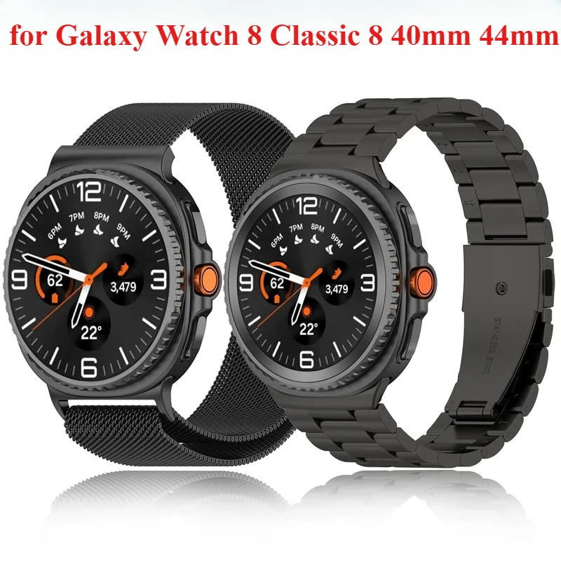 Stainless Steel Band for Samsung Galaxy Watch 8 Classic 8 44mm Luxury Metal No Gaps Strap for Watch 8 40mm Bracelet Watchband