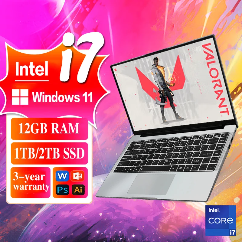 

2024 Ultra Slim i7 Портативный ПК 14,1 дюйма Intel Core i7-7500U Ноутбуки 12 ГБ ОЗУ 1 ТБ 2 ТБ SSD Портативный ноутбук Ноутбук Windows 11