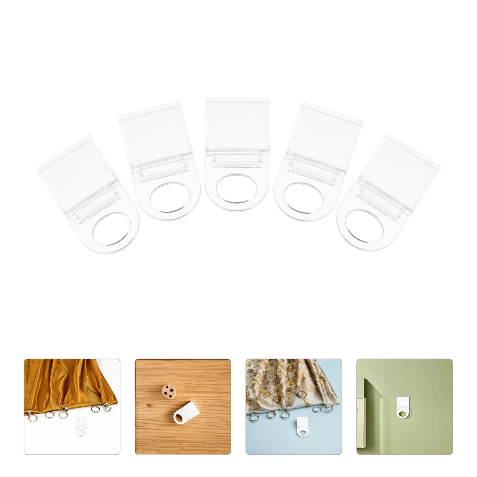 

10pcs Curtain For Roller Shades Transparent Acrylic Grips Living Room Bedroom Balcony Window Shade Clips Roller Blind Fittings