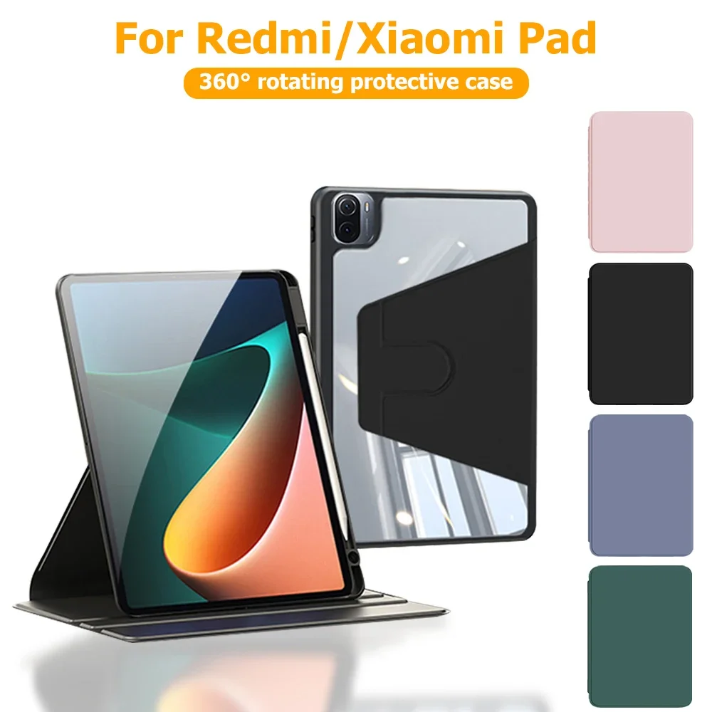 

Для Xiaomi Pad 5 6 7 Pro 11,2 дюйма Redmi Pad 8,4 дюйма Pro 12,1 дюйма 360 ° Вращение для чехла Redmi Pad SE 11-дюймовый откидной защитный чехол