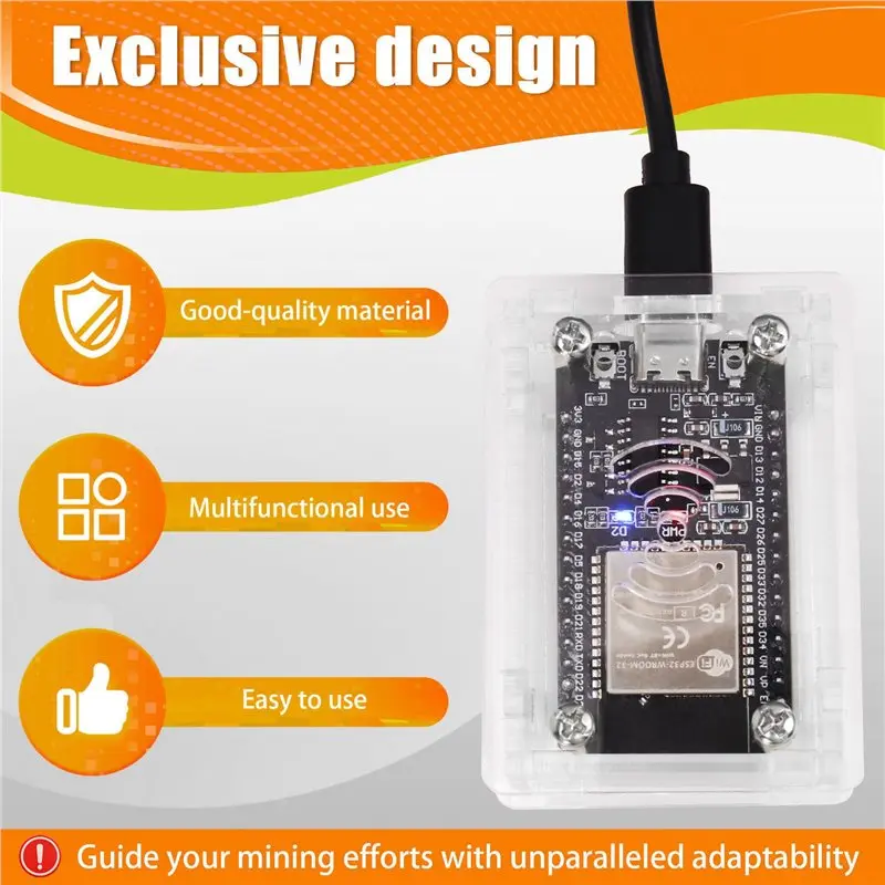 QWE-2X BTC Miner Solo Lottery Miner 55KH/S Bitcoin BTC Miner Asic Mining Low Power With Acrylic Case For Home Office