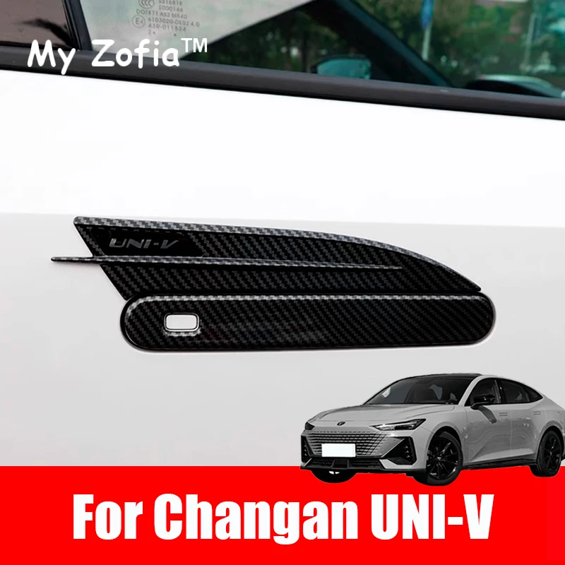 

For CHANGAN UNI-V UNIV 2023 2024 2025 Car Door Handle Catch Protection Cap Cover ABS Trim carbon fibre Exterior Accessorie