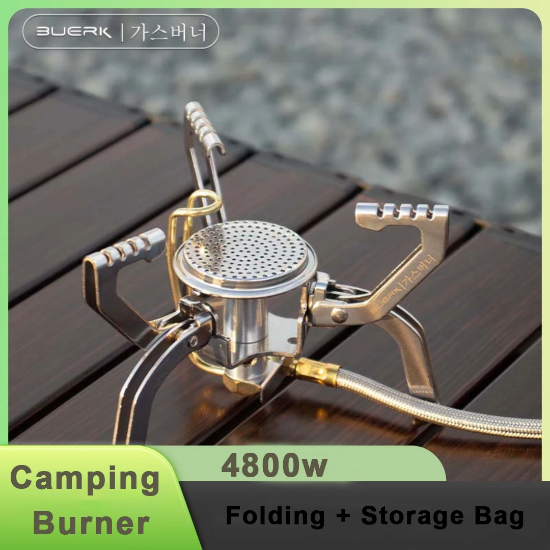 BUERK-quemador de Camping de 4800W, potente estufa de Gas, utensilios de cocina, horno portátil, Picnic, barbacoa, quemador de Gas, equipo de Camping