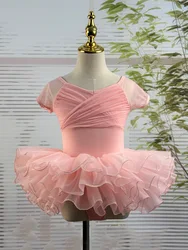 Kid Dance Clothing Girls' Flying Sleeve Practice Leotards Student Stage Performance Clothes Ballet Dance Gymnastics Skating Wear