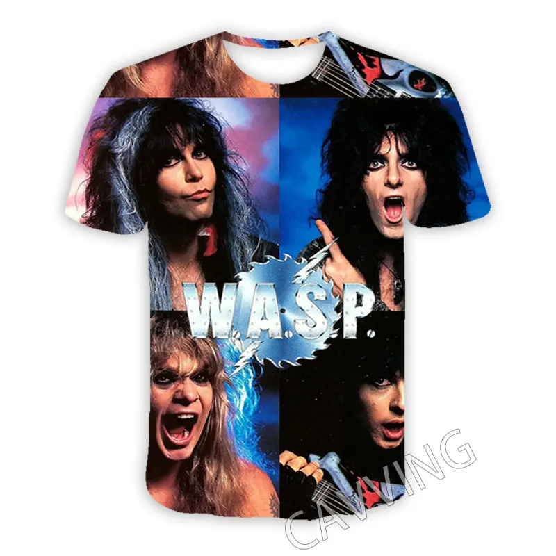 Cavving 3d Printed W.A.S.P Rock Casual T-Shirt Hip Hop T-Shirt Harajuku Style Top Fashion Men's And Women's Short Sleeve T-Shirt