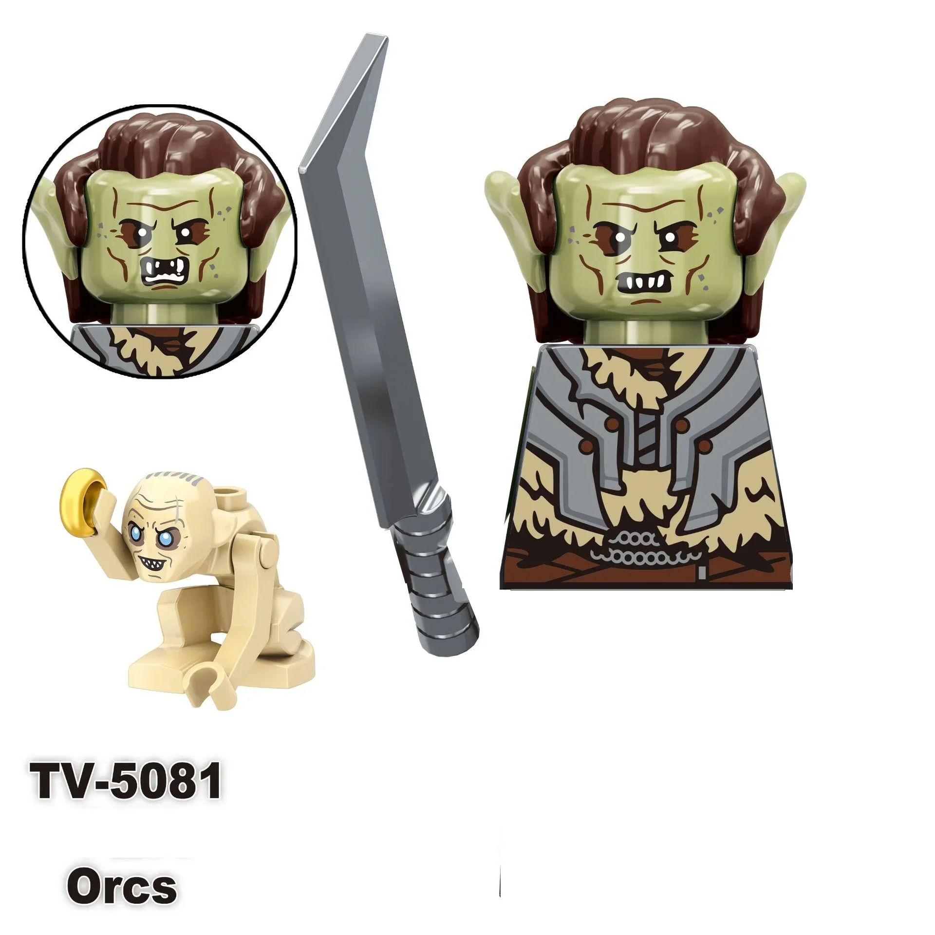 The Lord Rings Action Figures Blocks Medieval Knight Soldier Frodo Orcs Gloin Bilbo Baggins Gimli Wars Building Bricks Toys Gift