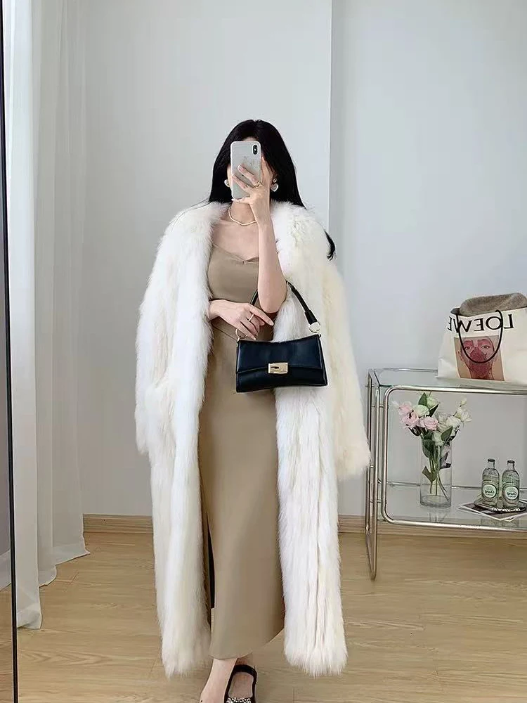 معاطف شتوية ميدي من الفرو الصناعي للنساء Y2K سترة فاخرة فضفاضة منفوشة للسيدات ملابس خارجية دافئة وأنيقة من الفرو
