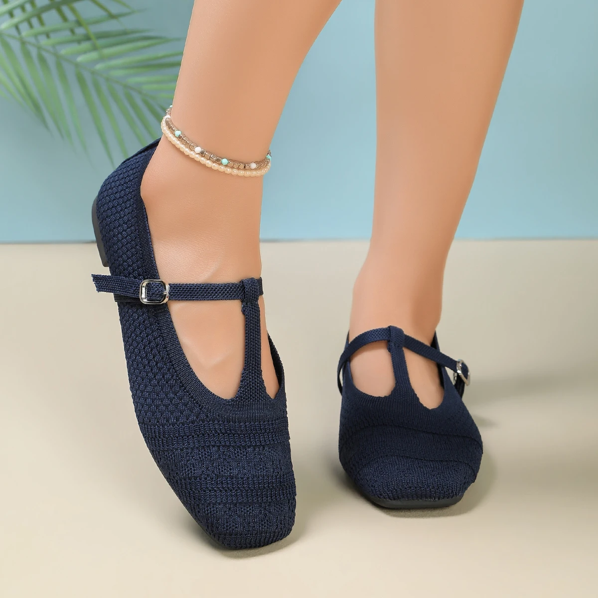 Spring and Autumn Elegant Square Head Sexy Flat Casual Single Shoes Fashionable Best Selling New Comfortable Women's Shoes