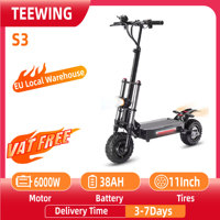 Teewing S3  Adult E-Scooter 60V 6000W Dual Motor Foldable Electric Scooter 11-inch Vacuum Off-Road Tires EScoote