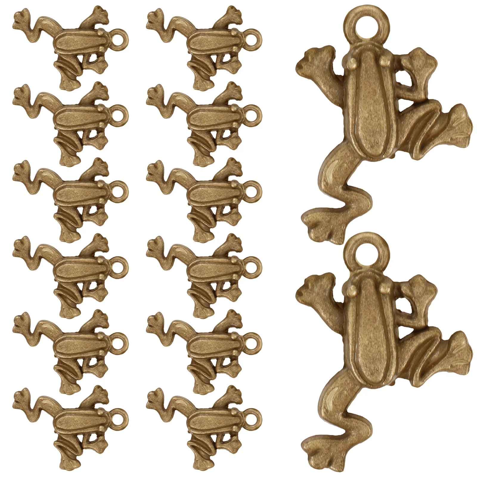 50Pcs Vintage Frog Necklace Pendant Charms Metal Hanging DIY Jewelry Craft Accessories Frog Charm Necklace Pendants