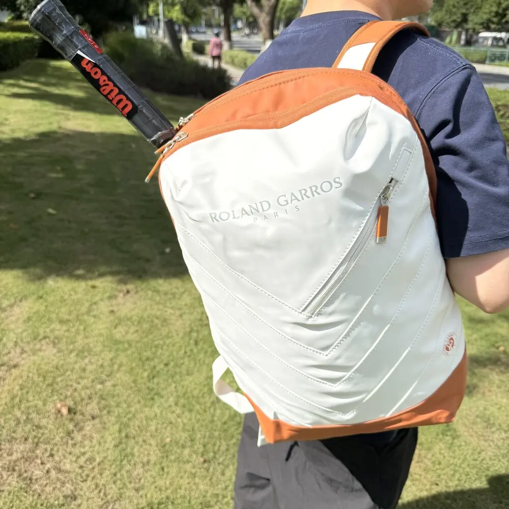 

Wilson Tennis Racket Backpack 2024 French Open Super Tour Tennis Racket Bag Soft Leather 2PK Streamlined Tennis Bag Thermoguard