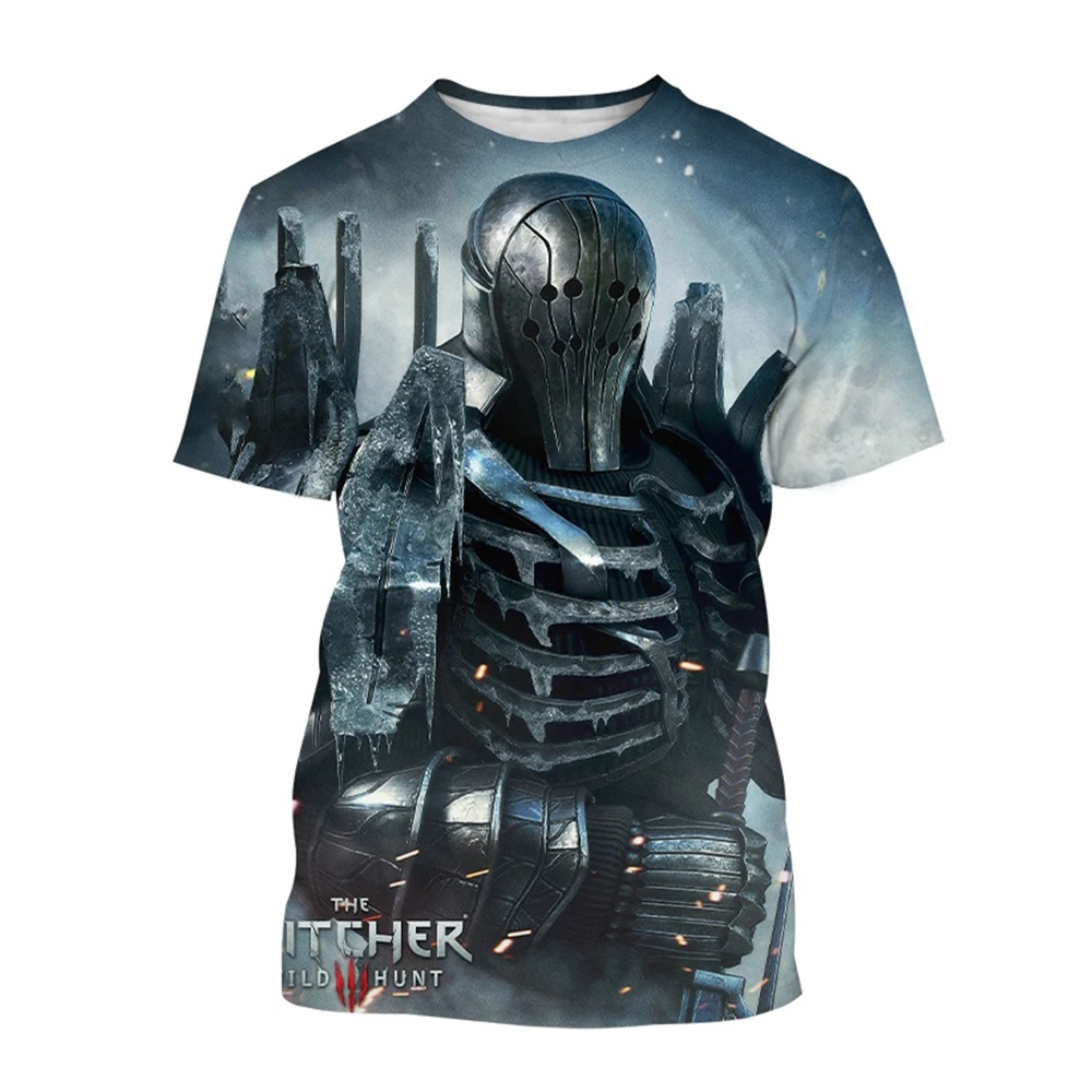 أحدث ويتشر ثلاثية الأبعاد تي شيرت مطبوع موضة لعب الأدوار لعبة ويتشر كينغ قاتل عادية Harajuku تي شيرت محايد