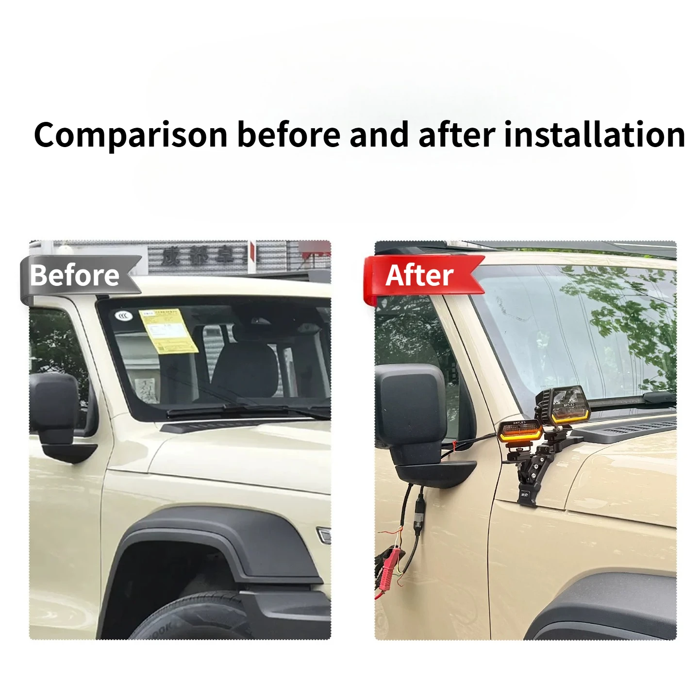 For Tank 300 2025 A-Pillar Bracket Modification Quick-Release Dual Lamp Bracket Spotlight Expansion Bracket Car Accessories
