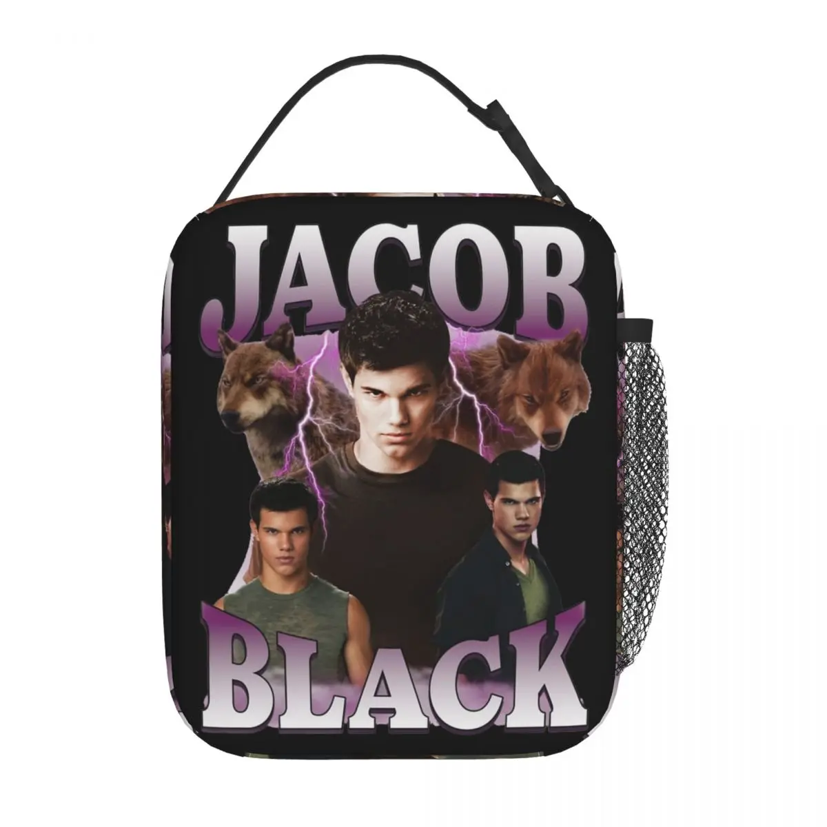 Twilight Jacob Black Insulated Lunch Bags High Capacity Lunch Container Thermal Bag Tote Lunch Box Work Travel Men Women