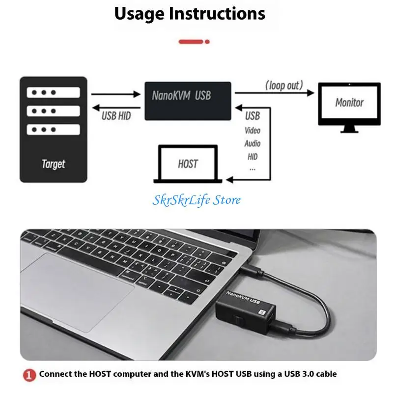 

E65E Remote Modulation Control KVM-USB Encrypted Remote Control Device Virtual Keyboard Mouse 4K30fps Loopback