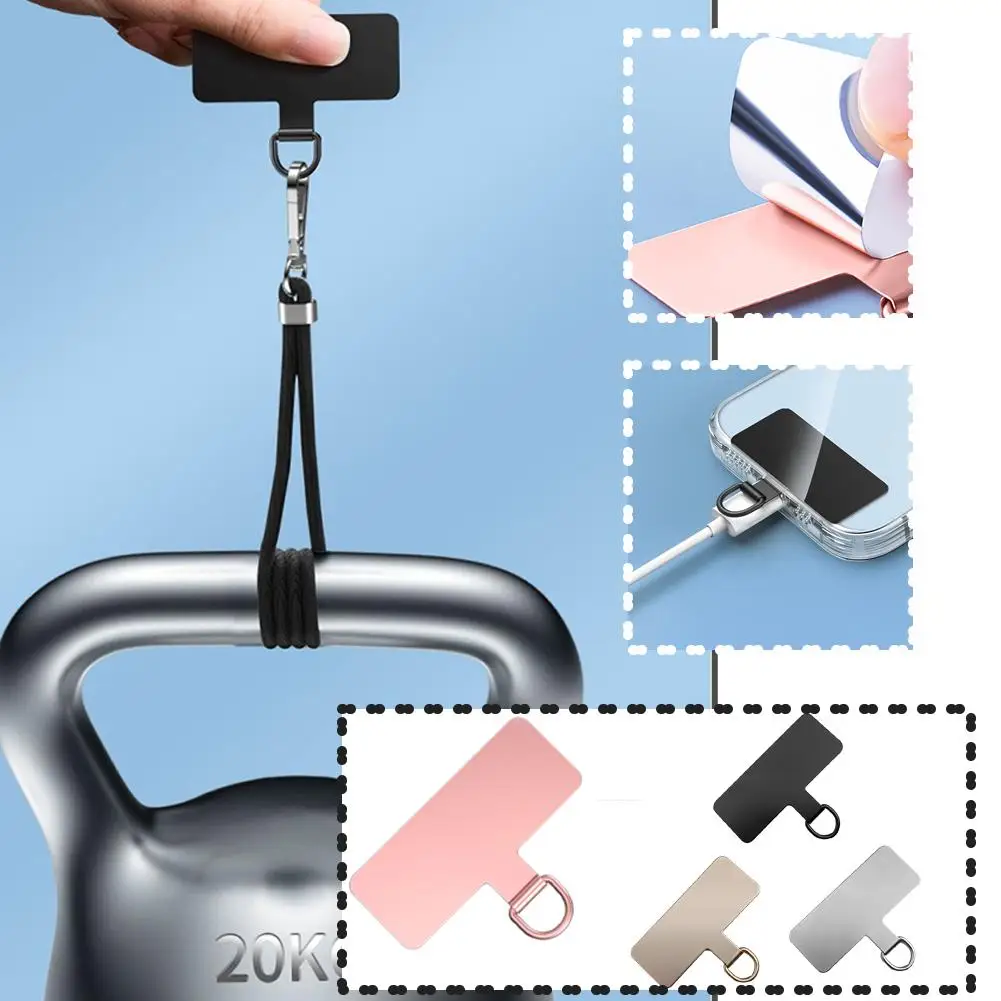 Stainless Steel Phone Lanyard Patch Gasket Ultra-thin Metal Phone Hanging Cord Tether Tabs Replacement Safety Connect Piece