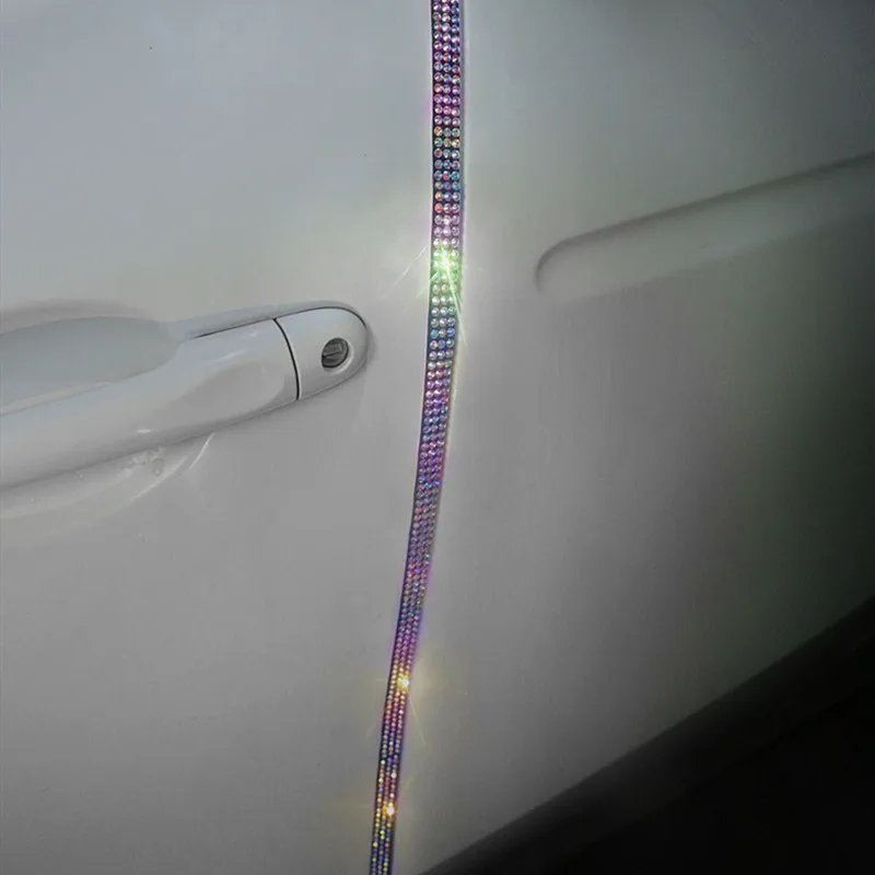 4pcs Crystal Car Door Edge Protector Sticker Anti-collision Edge Guard Scratch Protector DIY Car Rhinestone Stickers