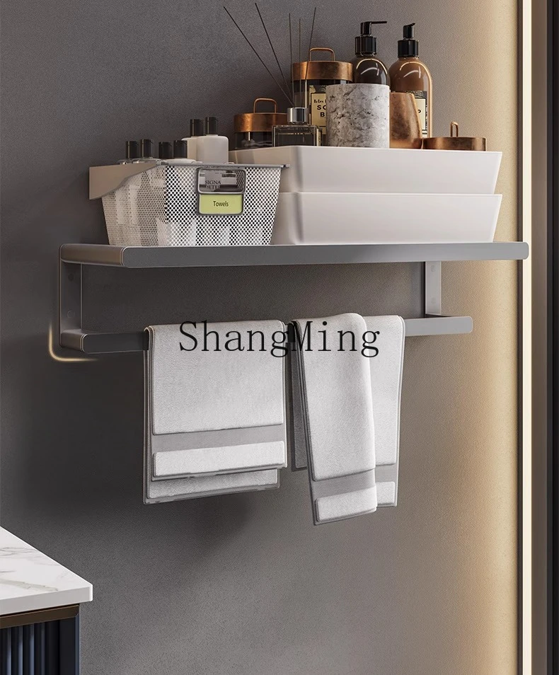 

ZYY premium gray space aluminum towel rack non-punching bathroom toilet rack