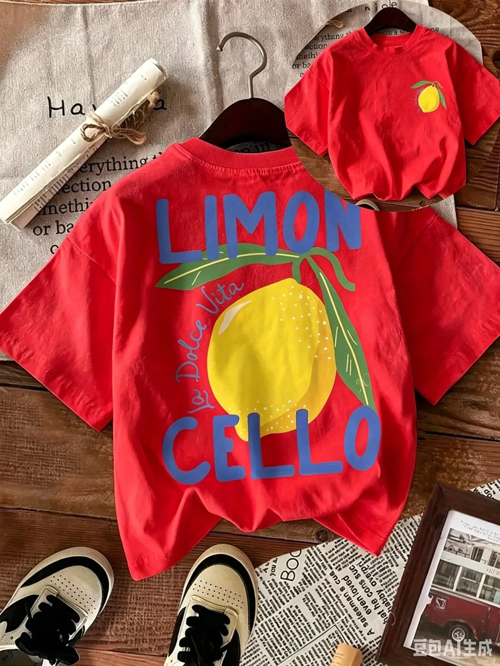 Neues Sommer-Baumwoll-T-Shirt für Kinder, lässiger Alltagsstil, atmungsaktiv und bequem, kurzärmelig, mit einem Cartoon-Zitronenmuster. – Detail 16