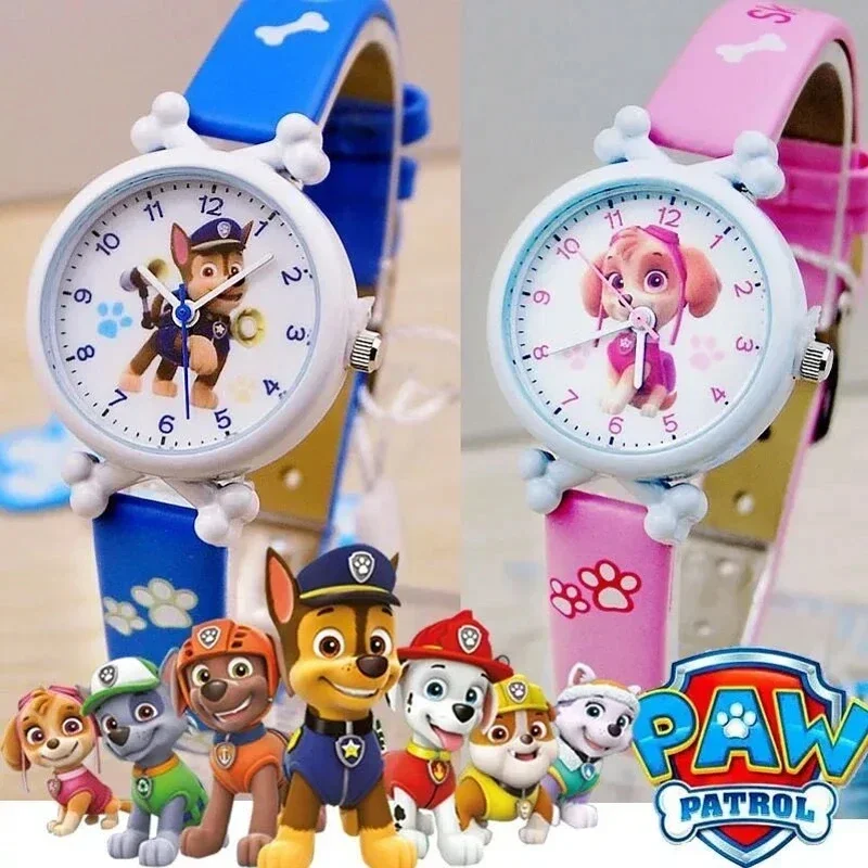 

Paw Patrol Cartoon Watch Anime Figures Chase Marshall Rubble Skye Children's Quartz Watch Kids Waterproof Watch Birthday Gifts