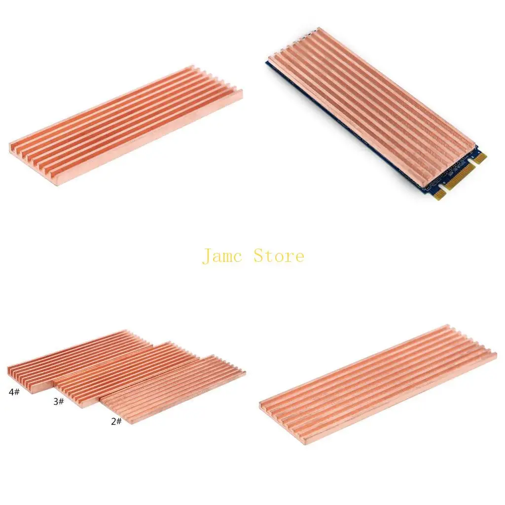 LX0B Copper Heatsink Cooler Heat Sink Thermal Conductive Adhesive for M.2 2280 PCI-E NVME SSD 2/3/4mm