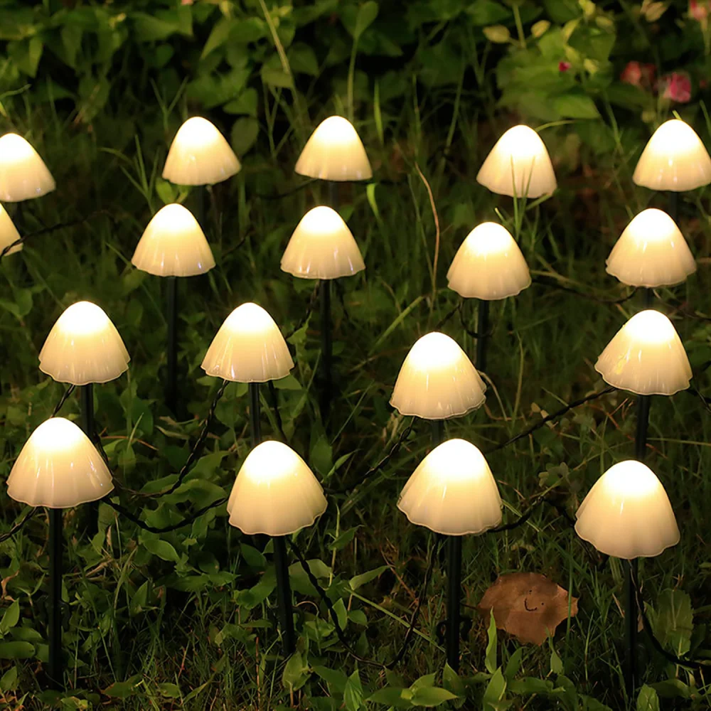 Waterproof Solar Mushroom Fairy String Lights Outdoor Decorative Landscape Lamps For Garden Backyard Lawn Patio