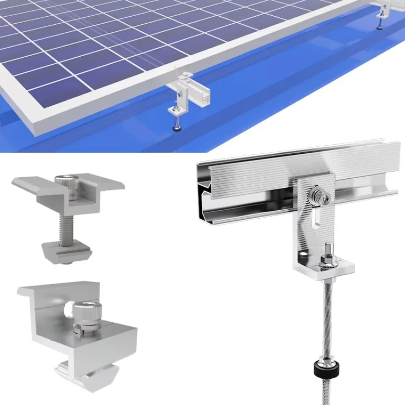 

2 Pcs Solar Panel Concrete Roof Tile Photovoltaic Power Terrace Roof Mounting Carport Metal Roof Racking Fixing Systems