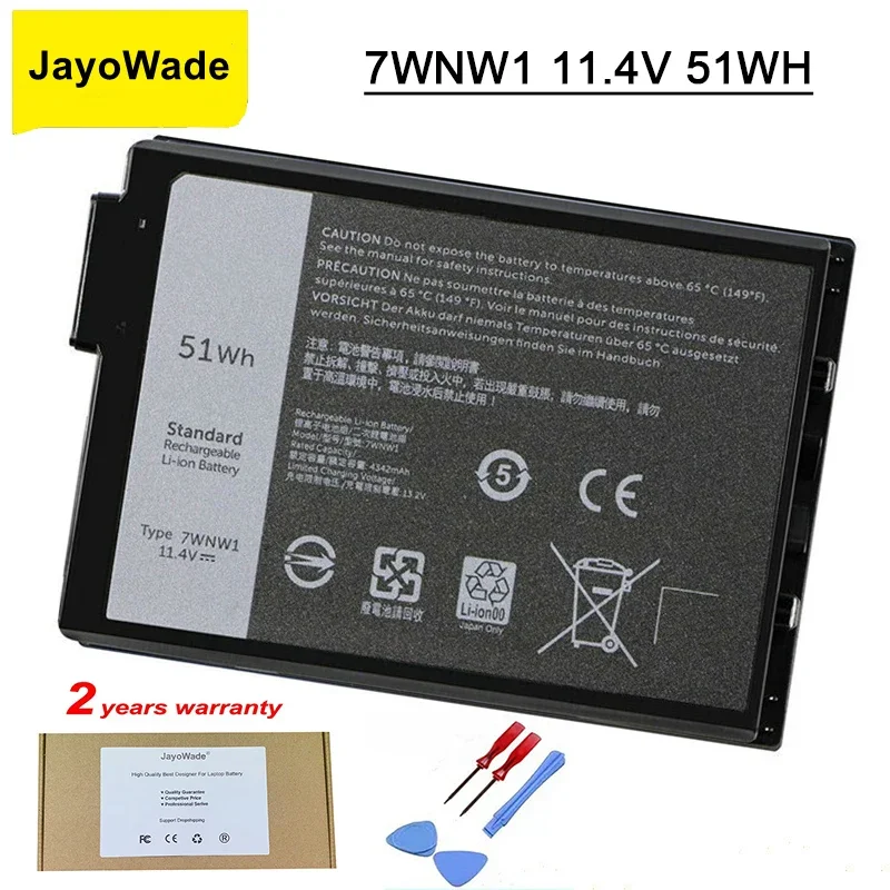 

New 7WNW1 Laptop Battery for Dell Latitude 7424 5424 5420 Rugged Extreme Series Notebook P85G P86G DMF8C 0DMF8C 11.4V 51Wh 7WNW1