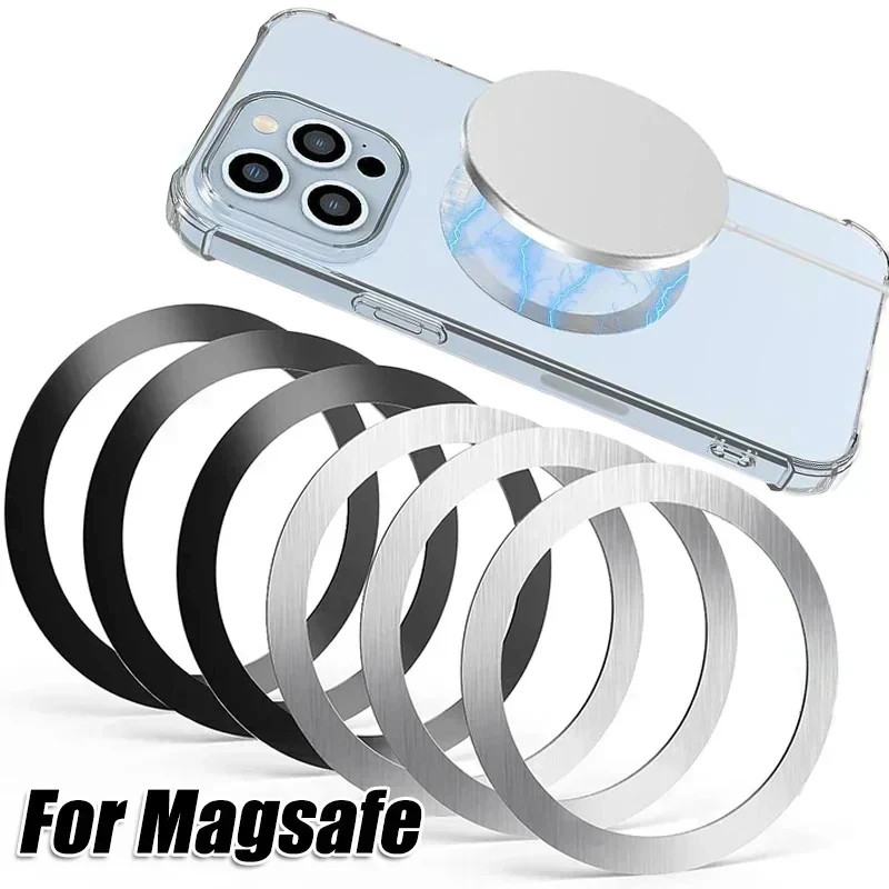 

Металлическое кольцо-наклейка для беспроводного зарядного устройства Magsafe для IPhone 15 14 Pro Max, магнитный автомобильный держатель для мобильного телефона, универсальный