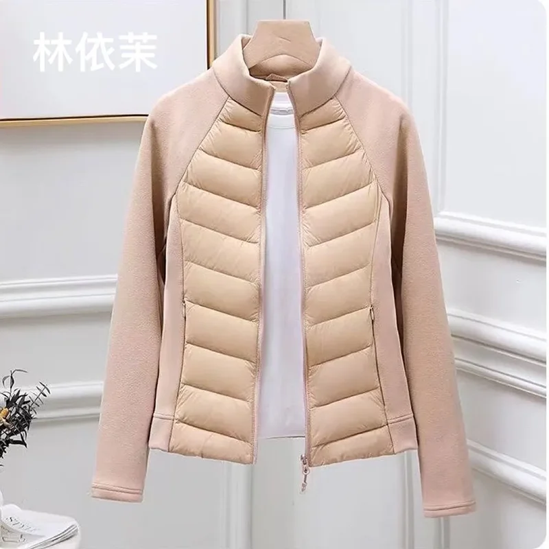 

Women's Spring Summer New Stitching Exercise Ms. Cotton-Padded Jacket's Warm Inner Collar Slim Light And Windproof Autumn Winter