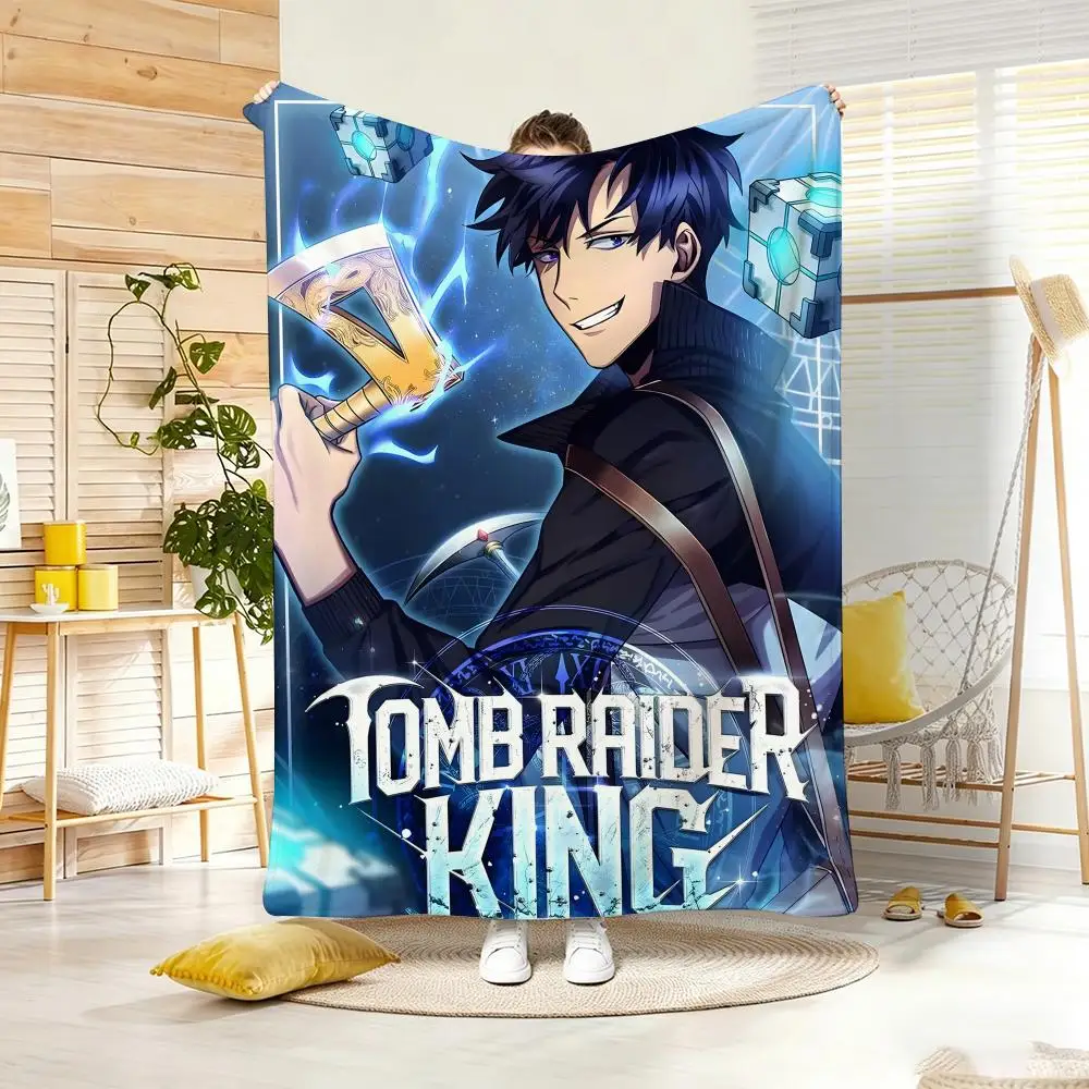 Anime T-Tomb Raider K-KingS Throw Lightweight 240g Flannel Blanket Soft Skin-friendly for Summer Cooling