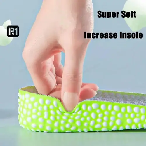 남녀공용 부드러운 신발 깔창, 키 증가 템플릿, 편안한 달리기 스포츠 깔창, 발 1.5-3.5cm 성장 신발 밑창, 1 쌍