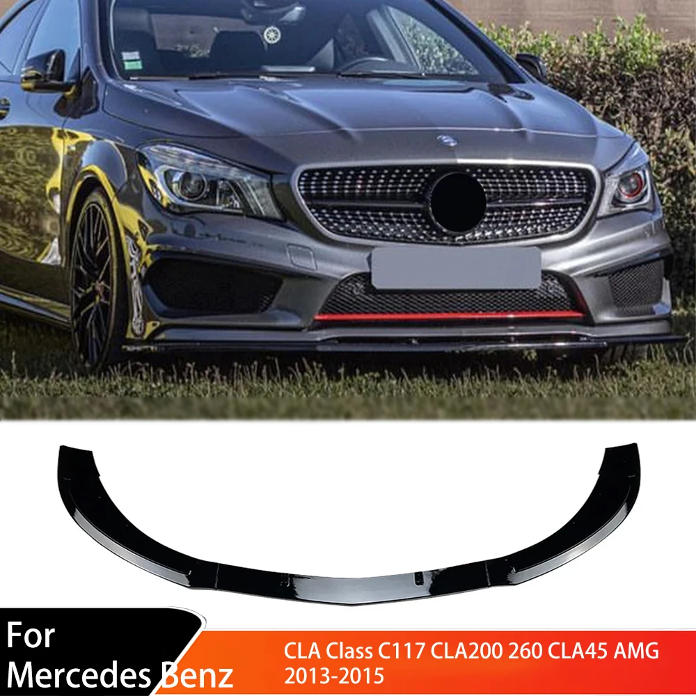 Front Bumper Lip Spoiler Splitter For Mercedes Benz CLA Class C117 CLA200 260 CLA45 AMG 2013-2015 Lower Chin Bumper Canard Lip