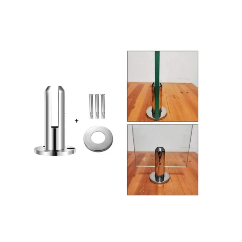 ISURE MARINE Glass Pool Fence Clamp Post Deck Handrail, Glass Floor Spigot Clamp for Glass Thickness 3/10