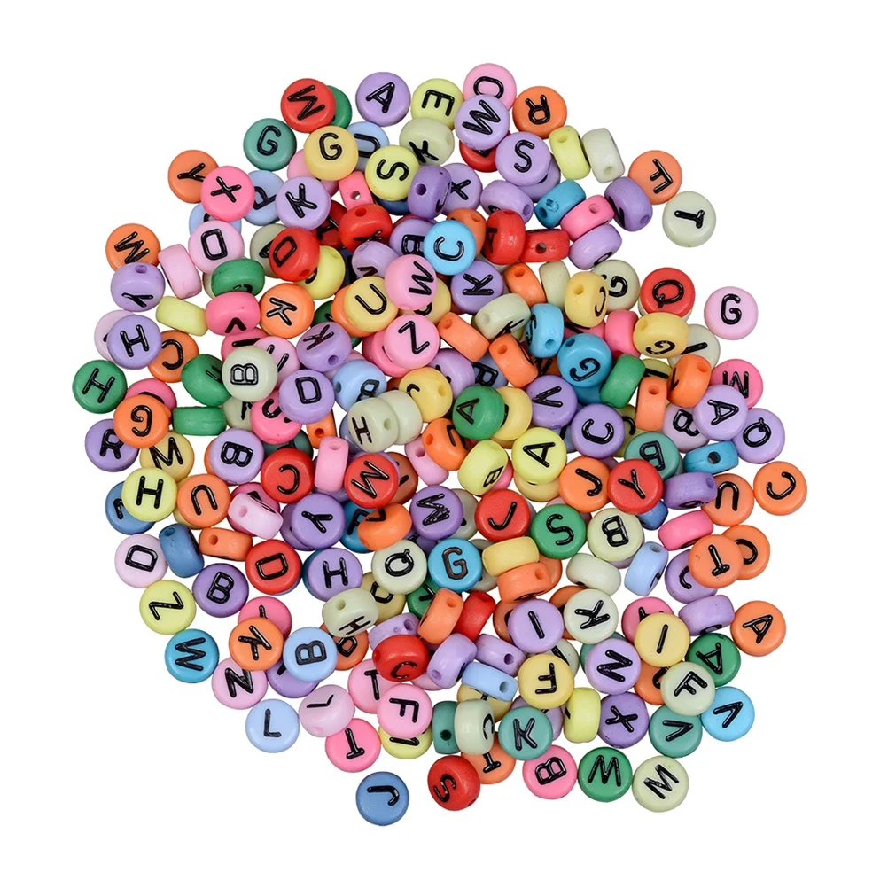 

1200Pcs 7mmx7mm Acrylic Letter Beads Colorful Alphabet Hearts for DIY Bracelets Necklaces Keychains Handmade Educational Gifts