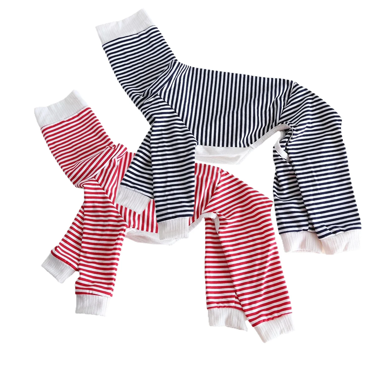 Pijama de Algodón Suave para Perro, Cuello Alto, Traje de Cuatro Patas con Diseño de Rayas, Ropa para Perros Weimaraner y Galgo, para Uso en Casa e Interiores