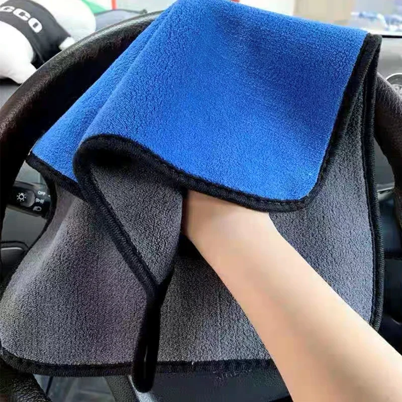 Microfiber Cleaning Towel Car Wash Thicken Soft Drying Cloth Car Body Washing Towels Double Layer Clean Rags 30/40/60cm