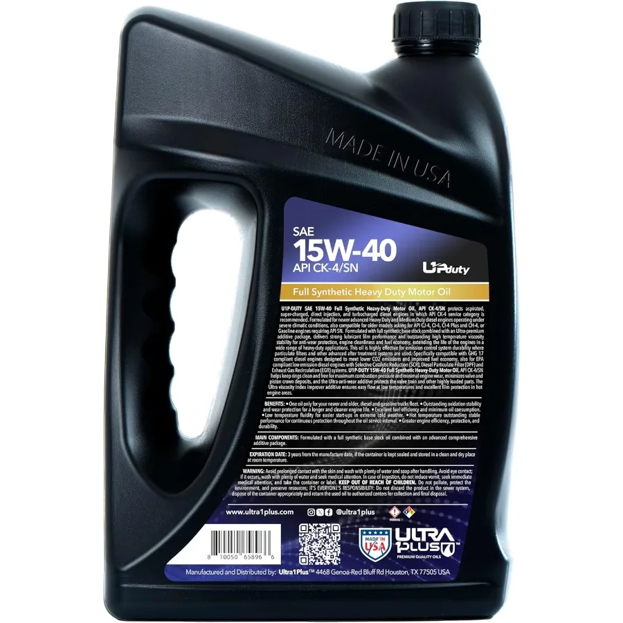 SAE 15W40 زيت محرك الديزل الاصطناعي الكامل للشاحنات عالية الأداء والمركبات التجارية والحماية المتقدمة Aga